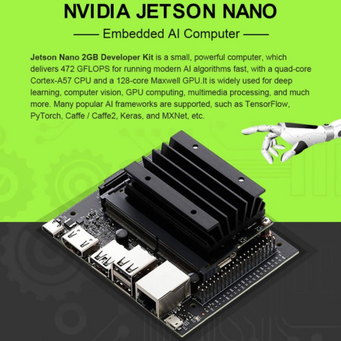 Kit AI Waveshare JetRacer 2 Go, robot de course AI alimenté par Jetson Nano 2 Go, SW05341613-013