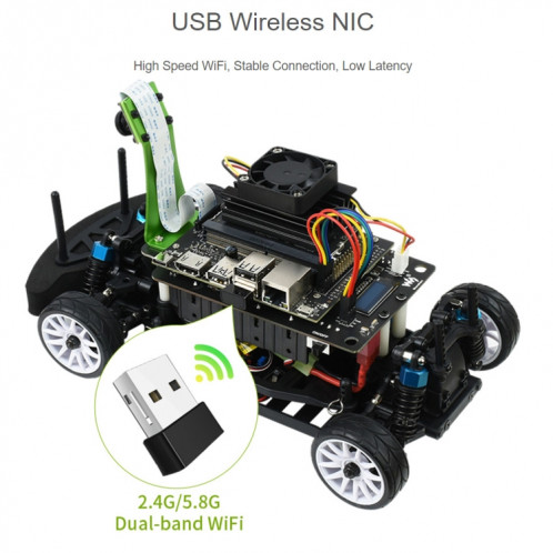 Kit AI Waveshare JetRacer Pro 2 Go, robot de course AI haute vitesse alimenté par Jetson Nano 2 Go, version Pro, SW05351449-013