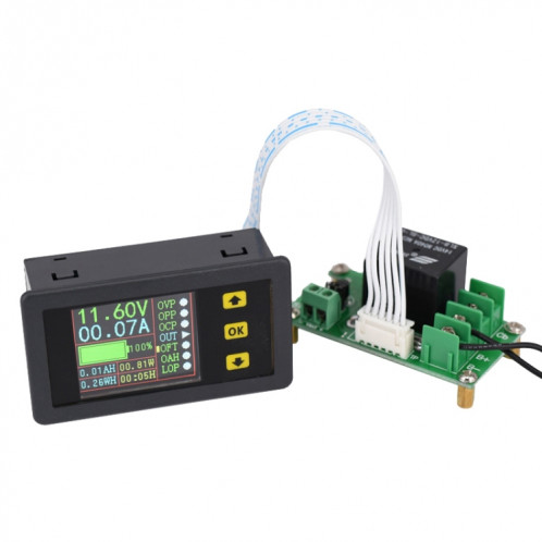 Compteur de mesure de décharge de charge de compteur de courant de tension à double affichage 90V 20A avec relais SH0545629-04