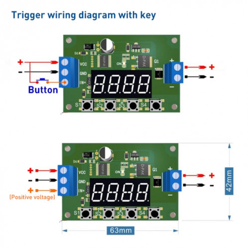 DC 5-30V MOS LED Affichage Automation Cycle Delay Timer Module Switch Control Delay Time Relay SH0550391-04