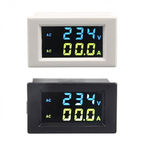D85-2042A 110V 220V 380V 100A Voltmètre AC numérique Ampèremètre Courant Ampères Voltmètre LCD Panneau Moniteur (Blanc) SH572W782-06