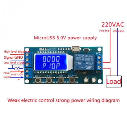XY-LJ02 6-30V Micro USB Digital LCD Display Time Delay Relay Module Control Timer Switch SH05771466-06