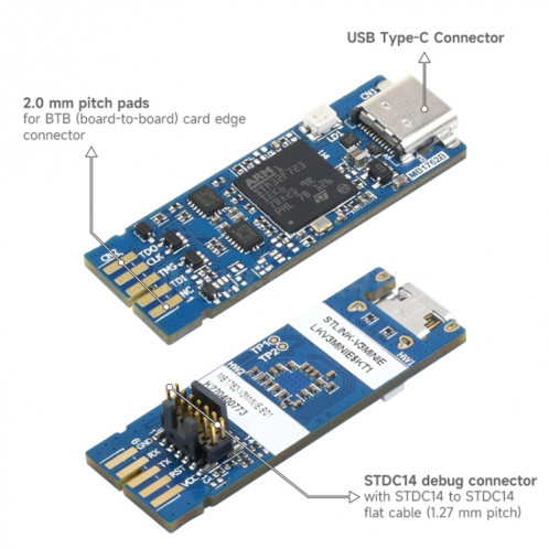 Débogueur et programmeur en circuit Waveshare STLINK-V3MINIE pour STM32 SW05811822-07