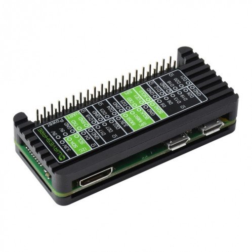 Boîtier de protection en alliage d'aluminium Waveshare pour Raspberry Pi Zero Series, compatible avec Zero / Zero 2 W SW0586517-08
