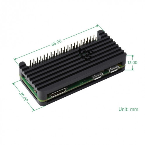Boîtier de protection en alliage d'aluminium Waveshare pour Raspberry Pi Zero Series, compatible avec Zero / Zero 2 W SW0586517-08