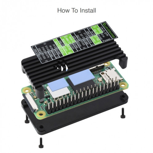 Boîtier de protection en alliage d'aluminium Waveshare pour Raspberry Pi Zero Series, compatible avec Zero / Zero 2 W SW0586517-08