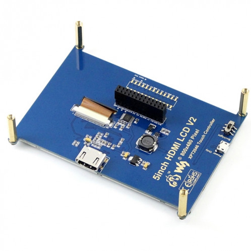 WAVESHARE 5 pouces HDMI écran LCD 800x480 tactile pour Raspberry Pi SH1201655-05