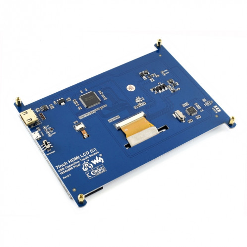 LCD WAVESHARE 7 pouces HDMI (C) 1024 × 600 Écran tactile pour Raspberry Pi prend en charge divers systèmes SH1204553-05