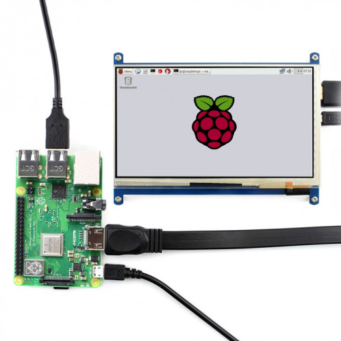 WAVESHARE écran LCD HDMI 7 pouces (C) 1024x600 écran tactile pour Raspberry Pi avec étui bicolore SH12051641-05