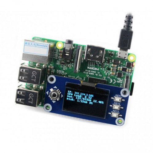 CHAPEAU d'écran OLED WAVESHARE 128 x 64 1,3 pouces pour Raspberry Pi SH1212374-05