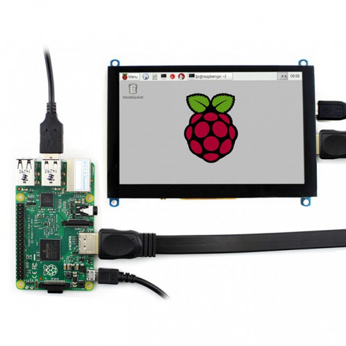 WAVESHARE 5 pouces HDMI LCD (H) Écran tactile 800x480 pour Raspberry Pi prend en charge divers systèmes SH1216908-06