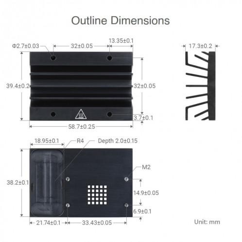 Dissipateur de chaleur officiel pour Jetson Nano (noir) SW250B1908-07