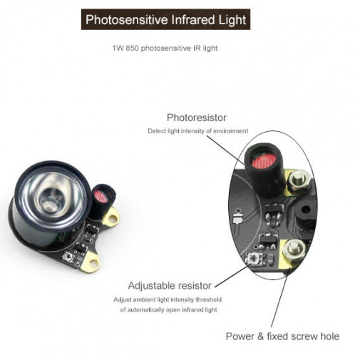 Waveshare Night Vision Caméra Lumière Sense IR LED Conseil SW2155269-06