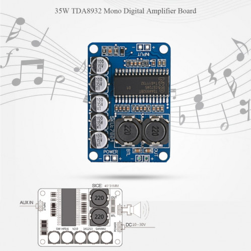 Carte d'Amplificateur Mono Numérique Mini 35W TDA8932 SM50151820-09