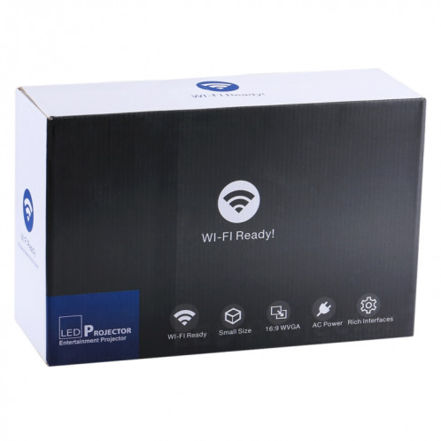 Projecteur LED numérique HD 800 x 480 avec commande à distance UC46 1200, télécommande USB, support USB / SD / VGA / HDMI (noir) SH028B1679-011