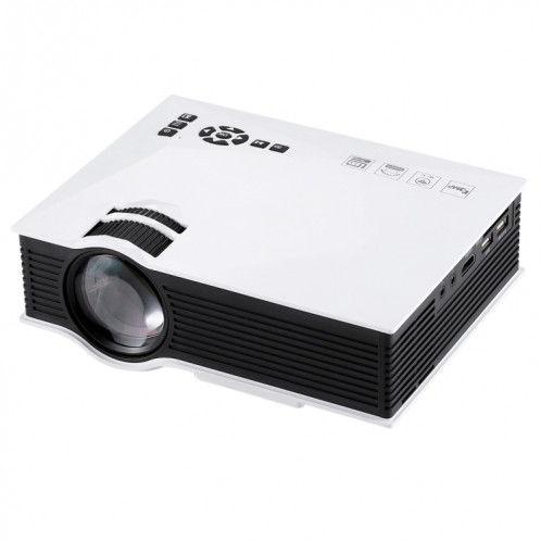 Projecteur numérique LED HD 800 x 480 avec commande à distance UC46 1200, télécommande USB, support USB / SD / VGA / HDMI (blanc) SH028W853-011