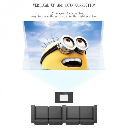YG520 Projecteur LCD HD 1800 Lumens, Haut-parleur intégré, Disque Can Read U, Disque dur portable, Carte SD, DVD de connexion AV, Décodeur. (Blanc) SH043W851-014