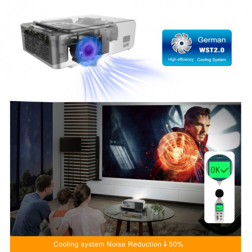 T6 Mini projecteur de théâtre HD portable avec technologie LCD 1080p T6 3500ANSI, Support WiFi, HDMI, AV, VGA, USB (Rouge) SH045R1923-09