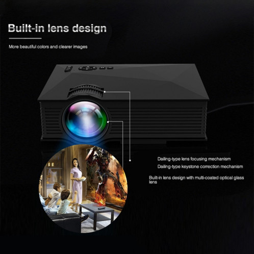 UC68 80ANSI 800x400 Home Cinéma Multimédia HD 1080P Projecteur LED, Prise en charge USB / SD / HDMI / VGA / IR SH00691976-07