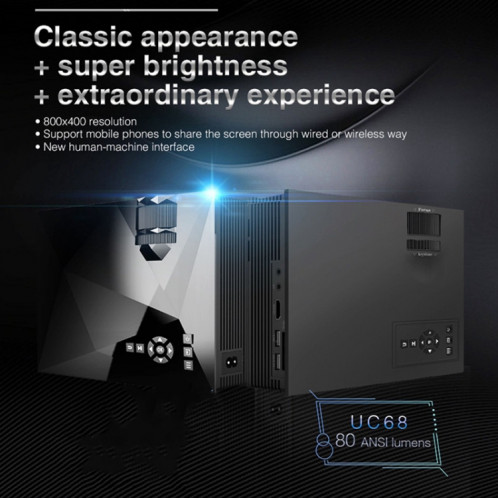 UC68 80ANSI 800x400 Home Cinéma Multimédia HD 1080P Projecteur LED, Prise en charge USB / SD / HDMI / VGA / IR SH00691976-07