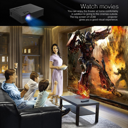 UC68 80ANSI 800x400 Home Cinéma Multimédia HD 1080P Projecteur LED, Prise en charge USB / SD / HDMI / VGA / IR SH00691976-07
