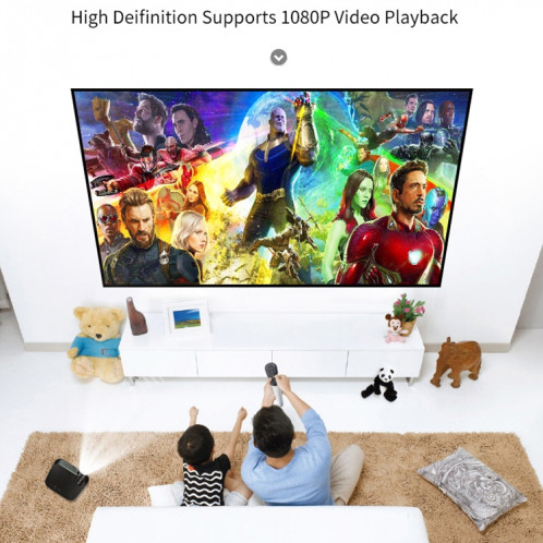 VS626 Android 3500ANSI Lumens Résolution 1080 * 720 LED + Technologie LCD Projecteur intelligent, prise en charge de la carte AV / HDMI / SD / USB / VGA (noir argent) SH02BS1165-014