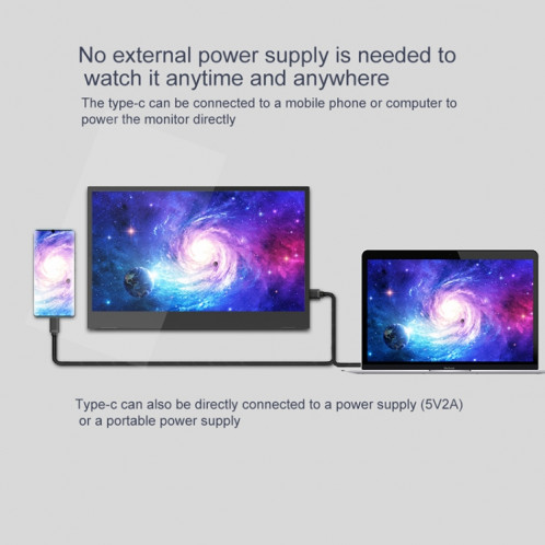 M8 14 pouces 1080P écran ultra-mince HD portable à bord étroit SH0119444-016