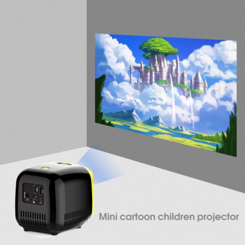 L1 Projecteur Enfants Mini projecteur de haut-parleur portatif portable à LED, plug UA (noir) SH141B1604-07