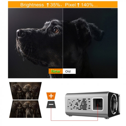 T6 2000ansi Lumens 1080p LCD Mini Theatre Projecteur, version téléphonique, plug (rouge) (rouge) SH152B881-09