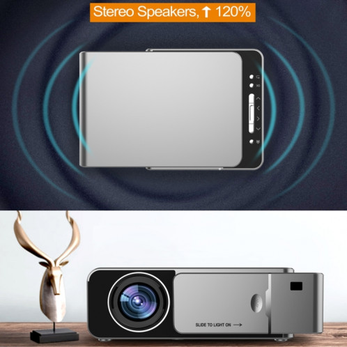 T6 2000ansi Lumens Mini Theatre Projecteur, Android 7.1 RK3128 Quad Core, 1 Go + 8 Go, Plug (Silver) SH155S118-010