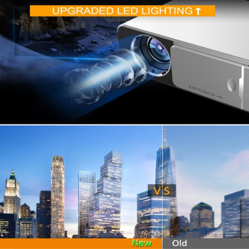 T6 3500ansi Lumens 1080p LCD Mini Theatre Projecteur, Version standard, Plug UK (Silver) SH160S378-09