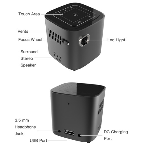 Wejoy S12 50 ANSI Lumen 1920x1080P Android 7.1 HD Bluetooth 4.1 WiFi Projecteur 3D Intelligent, 1G+16G SH016472-07