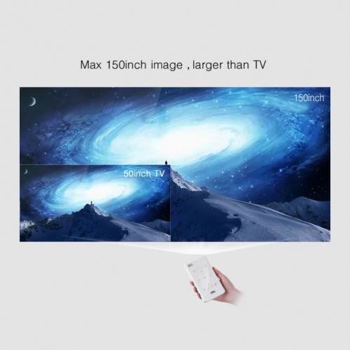P09 Mini projecteur intelligent portable 4K Ultra HD DLP avec télécommande infrarouge, Amlogic S905X 4-Core A53 jusqu'à 1,5 GHz Android 6.0, 1 Go + 8 Go, prise en charge WiFi 2.4G / 5G, Bluetooth, carte TF (noir) SH166B205-015