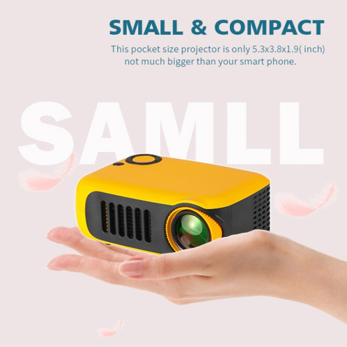 A2000 1080P Mini projecteur portable intelligent pour enfants, (jaune bleu) SH8EUY1611-015