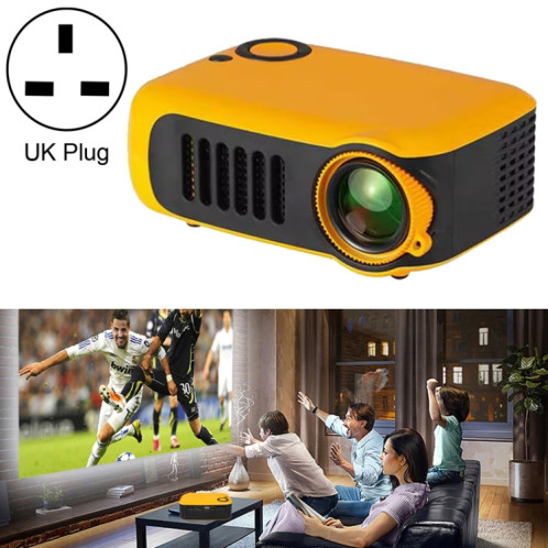 A2000 1080P Mini projecteur portable intelligent pour enfants, prise britannique (jaune bleu) SH8UKY1335-015