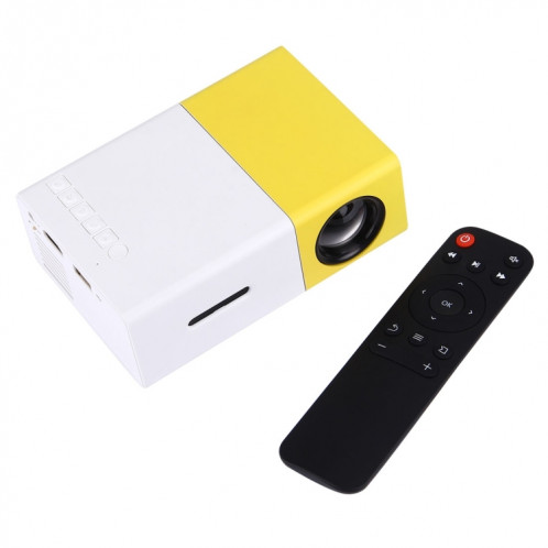 YG-300 0.8-2M 24-60 pouces Projecteur LED 400-600 Lumens HD Home Cinéma avec câble vidéo et télécommande 3 en 1, taille: 12,6 x 8,6 x 4,6 cm, prise UE SH02001845-014