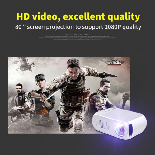YG320 320 * 240 Mini Projecteur LED Home Cinéma, Support HDMI & AV & SD & USB (Blanc) SH873W1000-019