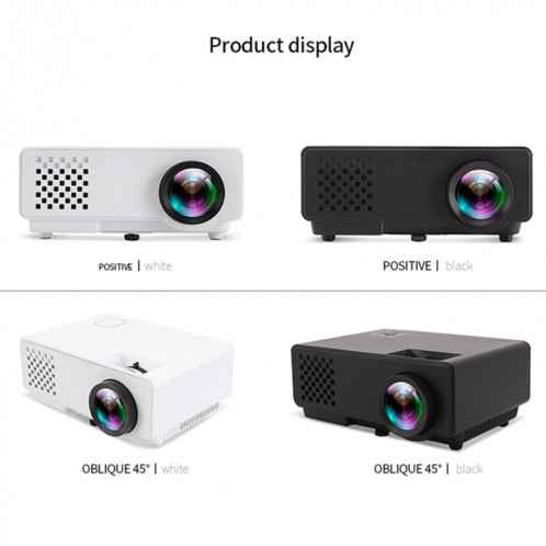 RD-810 800 * 768 Mini projecteur LED 1200 Lumens Home Cinéma HD avec télécommande, support USB + VGA + HDMI + AV (noir) SH903B1140-014