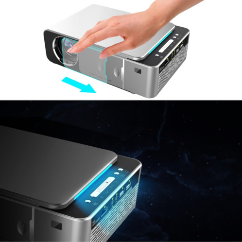 T6 2000ansi Lumens Mini Theatre Projecteur, Android 7.1 RK3128 Quad Core, 1 Go + 8 Go, US Plug (Silver) SH056S1845-010