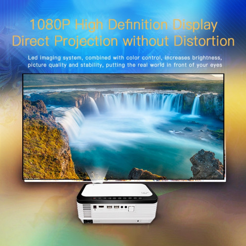 Wejoy L6 5 pouces 200 ANSI Lumen 1920 x 1080P Android 6.0 HD Bluetooth 4.0 WiFi HD Projecteur intelligent, Prise en charge AV / VGA / HDMI / 2 x USB / RJ45, 1G+8G SW1084517-016