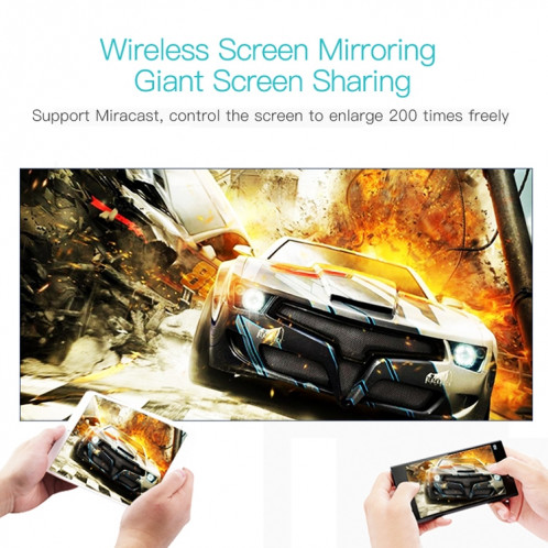 Wejoy L6 5 pouces 200 ANSI Lumen 1920 x 1080P Android 6.0 HD Bluetooth 4.0 WiFi HD Projecteur intelligent, Prise en charge AV / VGA / HDMI / 2 x USB / RJ45, 1G+8G SW1084517-016