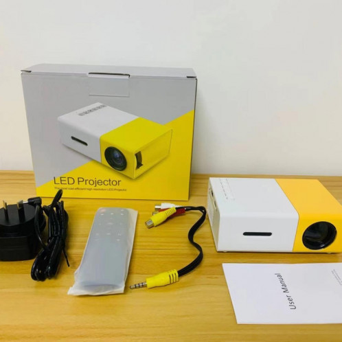 YG300 400LM Portable Mini Home Cinéma LED Projecteur avec télécommande, support HDMI, AV, SD, interfaces USB (jaune) SH355Y498-06