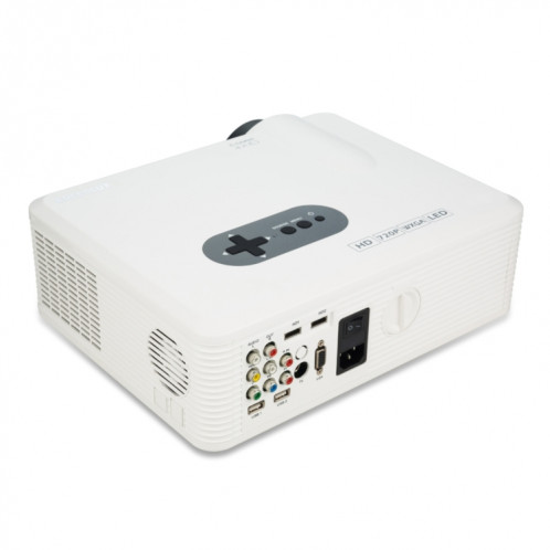 Projecteur LED de cinéma maison CL720 3000LM 1280x800 avec télécommande, prise en charge HDMI, VGA, YPbPr, vidéo, audio, TV, interfaces USB (blanc) SH357W1961-05