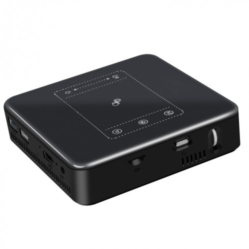 Mini projecteur intelligent Wejoy DL-S10 120ANSI Lumens 854x480, CPU RK3328 ARM Cortex-A53 Processeur 1,5 GHz, 2 Go + 16 Go, Android 7.1.2, Bluetooth, WiFi, HDMI (noir) SH469B1066-09