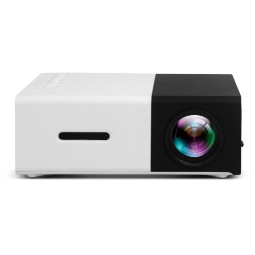 YG300 400LM Mini projecteur LED de cinéma maison portable avec télécommande, prise en charge des interfaces HDMI, AV, SD, USB, (batterie au lithium 1300 mAh intégrée) (noir) SH554B1384-06