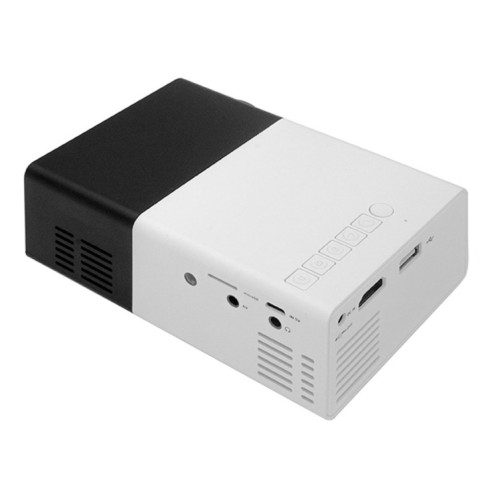 YG300 400LM Mini projecteur LED de cinéma maison portable avec télécommande, prise en charge des interfaces HDMI, AV, SD, USB, (batterie au lithium 1300 mAh intégrée) (noir) SH554B1384-06