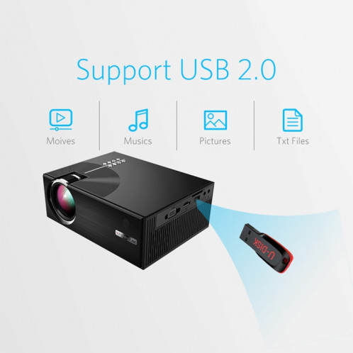 Cheerlux C7 1800 Lumens 800 x 480 720p 1080p HD WiFi Smart Projecteur, Support HDMI / USB / VGA / AV (Blanc) SC602W1497-013