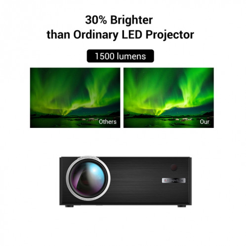 Projecteur intelligent Cheerlux C7 1800 Lumens 800 x 480 720P 1080P HD, prise en charge HDMI / USB / VGA / AV / SD (noir) SC603B1718-012