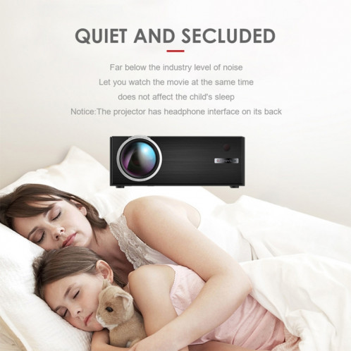 Projecteur intelligent Cheerlux C7 1800 Lumens 800 x 480 720P 1080P HD, prise en charge HDMI / USB / VGA / AV / SD (noir) SC603B1718-012