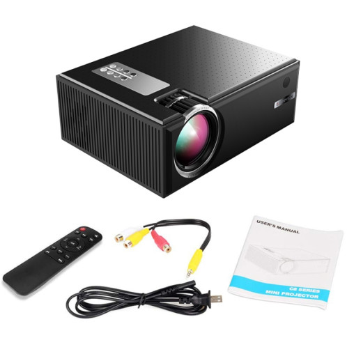 Cheerlux C8 1800 Lumens 1280x800 720p 1080p HD Synchronisée Synchronisée Smart Projecteur Smart, Support HDMI / USB / VGA / AV (Noir) SC604B1455-012